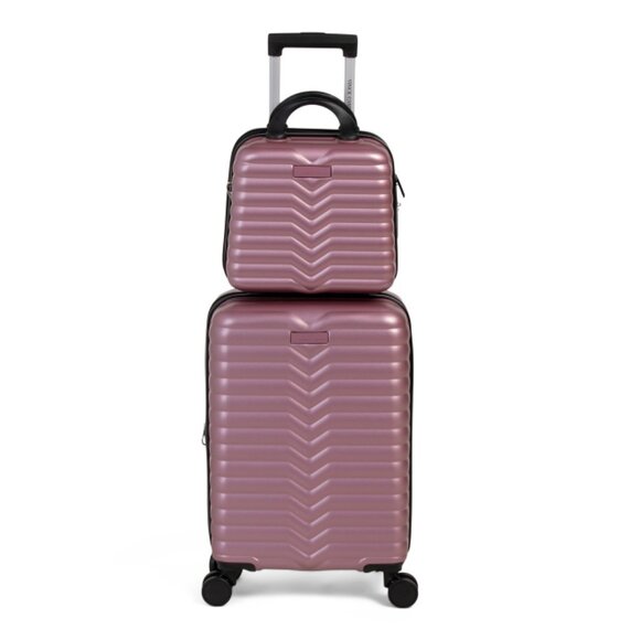 VINCE CAMUTO Pink 2pc Avary Carry-on Spinner And Train Case Set - Picture 1 of 2